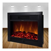 28.5" Embedded Fireplace Electric Insert Heater Glass View Log Flame Remote Home - B0791GP95L